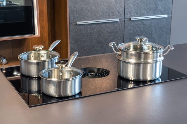batterie "petite vapeur" 7 pièces à couvert ! full inox avec son couvercle tous feux dont induction
