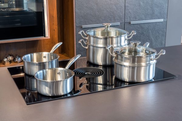 batterie "grande vapeur max" 8 pièces full inox avec leurs couvercles tous feux dont induction