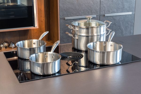 batterie "grande vapeur" 6 pièces full inox avec son couvercle tous feux dont induction